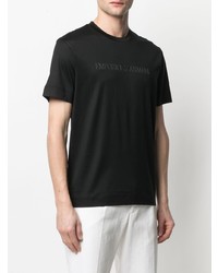 T-shirt à col rond imprimé noir Emporio Armani