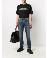 T-shirt à col rond imprimé noir DSQUARED2