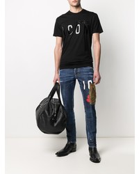 T-shirt à col rond imprimé noir DSQUARED2