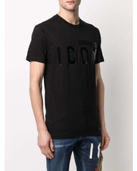 T-shirt à col rond imprimé noir DSQUARED2