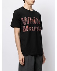 T-shirt à col rond imprimé noir White Mountaineering