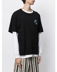 T-shirt à col rond imprimé noir Rhude