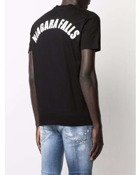 T-shirt à col rond imprimé noir DSQUARED2