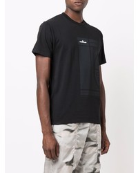 T-shirt à col rond imprimé noir Stone Island