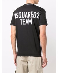 T-shirt à col rond imprimé noir DSQUARED2