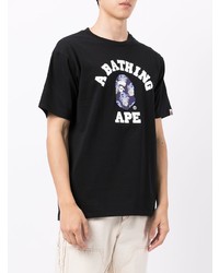 T-shirt à col rond imprimé noir A Bathing Ape