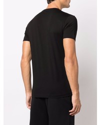 T-shirt à col rond imprimé noir Ea7 Emporio Armani