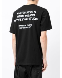 T-shirt à col rond imprimé noir MSGM