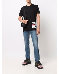 T-shirt à col rond imprimé noir DSQUARED2