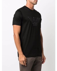 T-shirt à col rond imprimé noir Emporio Armani