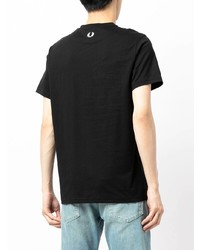 T-shirt à col rond imprimé noir Fred Perry