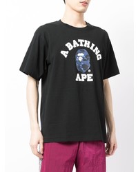 T-shirt à col rond imprimé noir A Bathing Ape