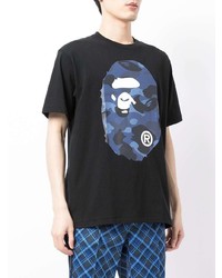 T-shirt à col rond imprimé noir A Bathing Ape