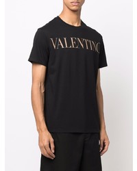 T-shirt à col rond imprimé noir Valentino