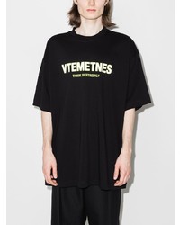 T-shirt à col rond imprimé noir Vetements