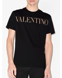 T-shirt à col rond imprimé noir Valentino