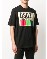 T-shirt à col rond imprimé noir DSQUARED2