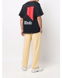 T-shirt à col rond imprimé noir Rhude