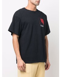 T-shirt à col rond imprimé noir Rhude