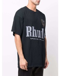 T-shirt à col rond imprimé noir Rhude