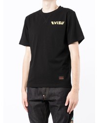 T-shirt à col rond imprimé noir Evisu