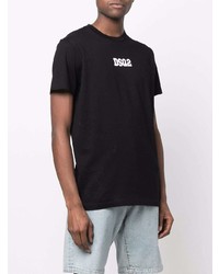 T-shirt à col rond imprimé noir DSQUARED2