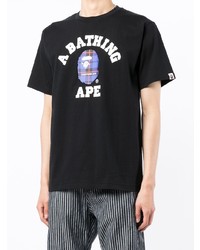 T-shirt à col rond imprimé noir A Bathing Ape