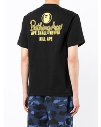 T-shirt à col rond imprimé noir A Bathing Ape