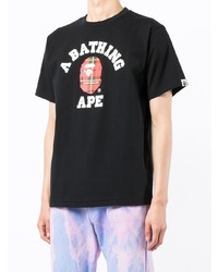 T-shirt à col rond imprimé noir A Bathing Ape