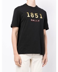 T-shirt à col rond imprimé noir Bally