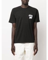 T-shirt à col rond imprimé noir Stussy