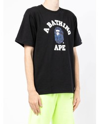 T-shirt à col rond imprimé noir A Bathing Ape