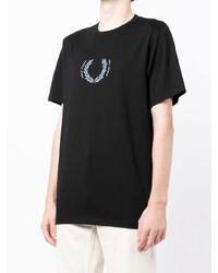 T-shirt à col rond imprimé noir Fred Perry