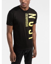 T-shirt à col rond imprimé noir DSQUARED2