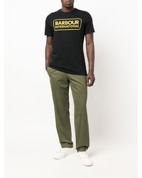 T-shirt à col rond imprimé noir Barbour International