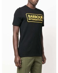 T-shirt à col rond imprimé noir Barbour International