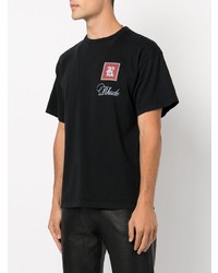 T-shirt à col rond imprimé noir Rhude