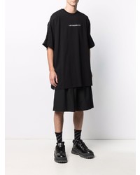 T-shirt à col rond imprimé noir Vetements