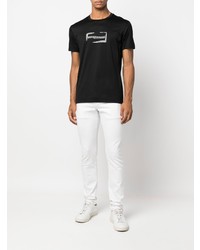 T-shirt à col rond imprimé noir Emporio Armani