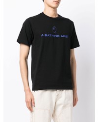 T-shirt à col rond imprimé noir A Bathing Ape