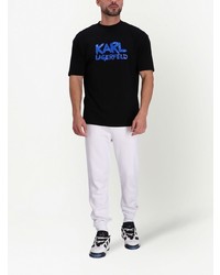 T-shirt à col rond imprimé noir Karl Lagerfeld