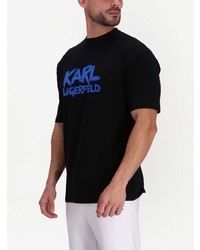 T-shirt à col rond imprimé noir Karl Lagerfeld