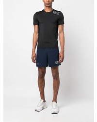 T-shirt à col rond imprimé noir Ea7 Emporio Armani