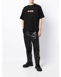 T-shirt à col rond imprimé noir Off-White