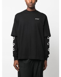 T-shirt à col rond imprimé noir Off-White