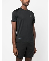 T-shirt à col rond imprimé noir Ea7 Emporio Armani