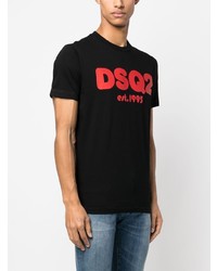 T-shirt à col rond imprimé noir DSQUARED2