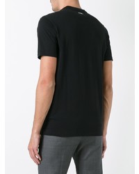 T-shirt à col rond imprimé noir Emporio Armani