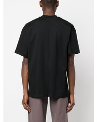 T-shirt à col rond imprimé noir MSGM