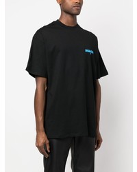 T-shirt à col rond imprimé noir MSGM